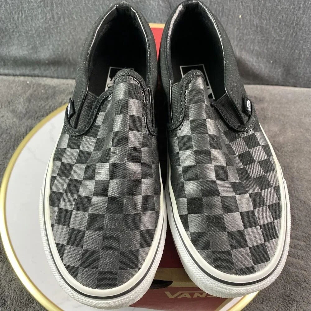 Vans Classic Slip-On Checkerboard Black White Men 6 Women 7.5 VN000EYE276 NEW